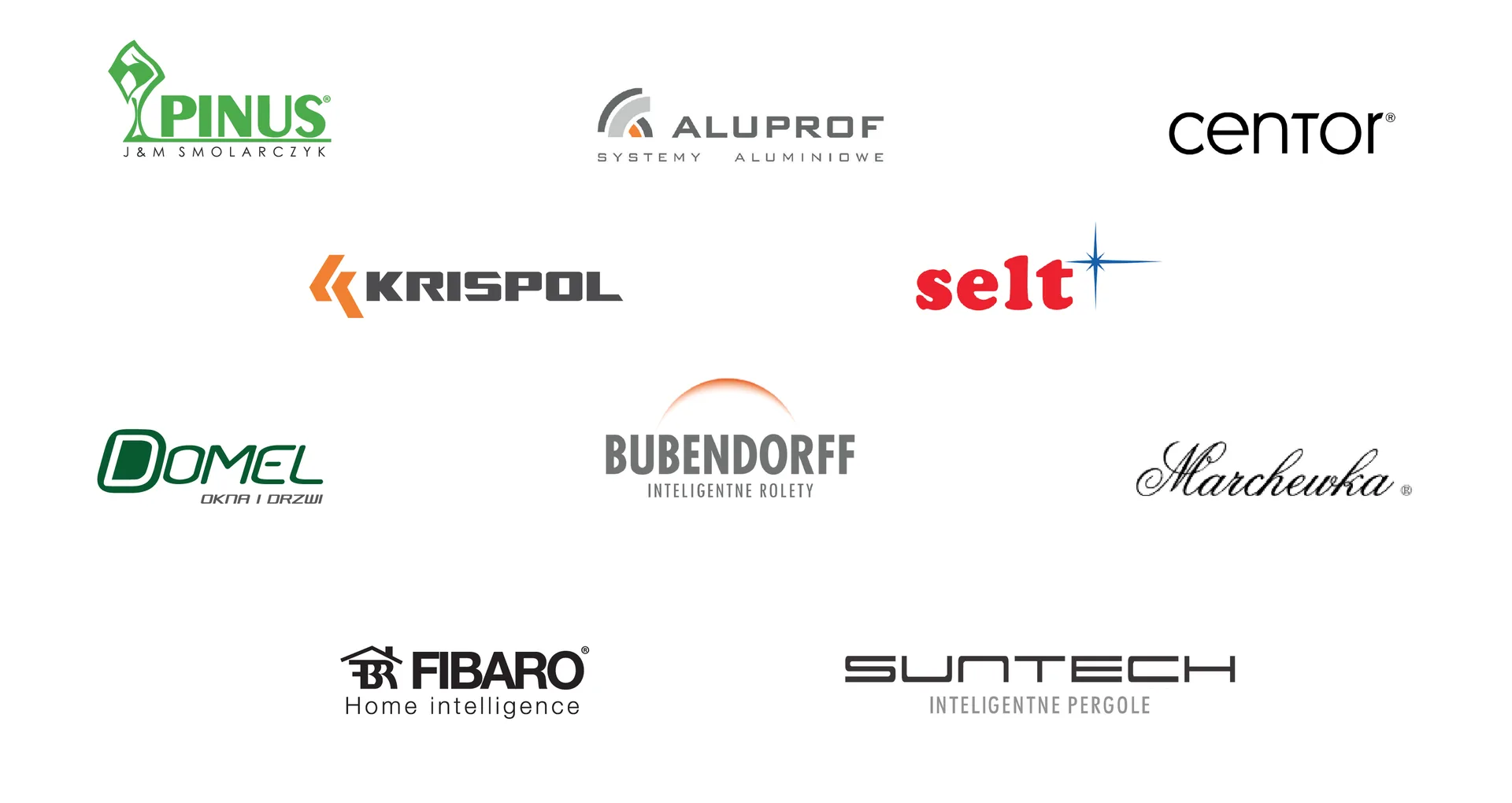 Loga partnerów - PINUS, ALUPROF, KRISPOL, SELT i inne
